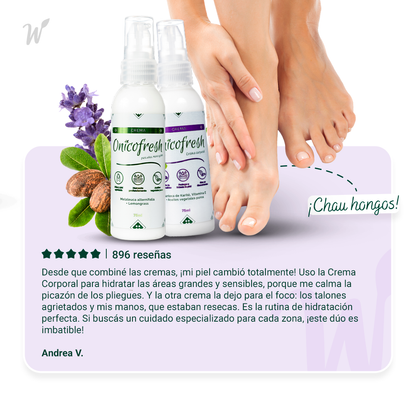 Kit Antihongos Manos, pies, cuerpo y zonas sensibles: 2 Cremas 75 ml c/u