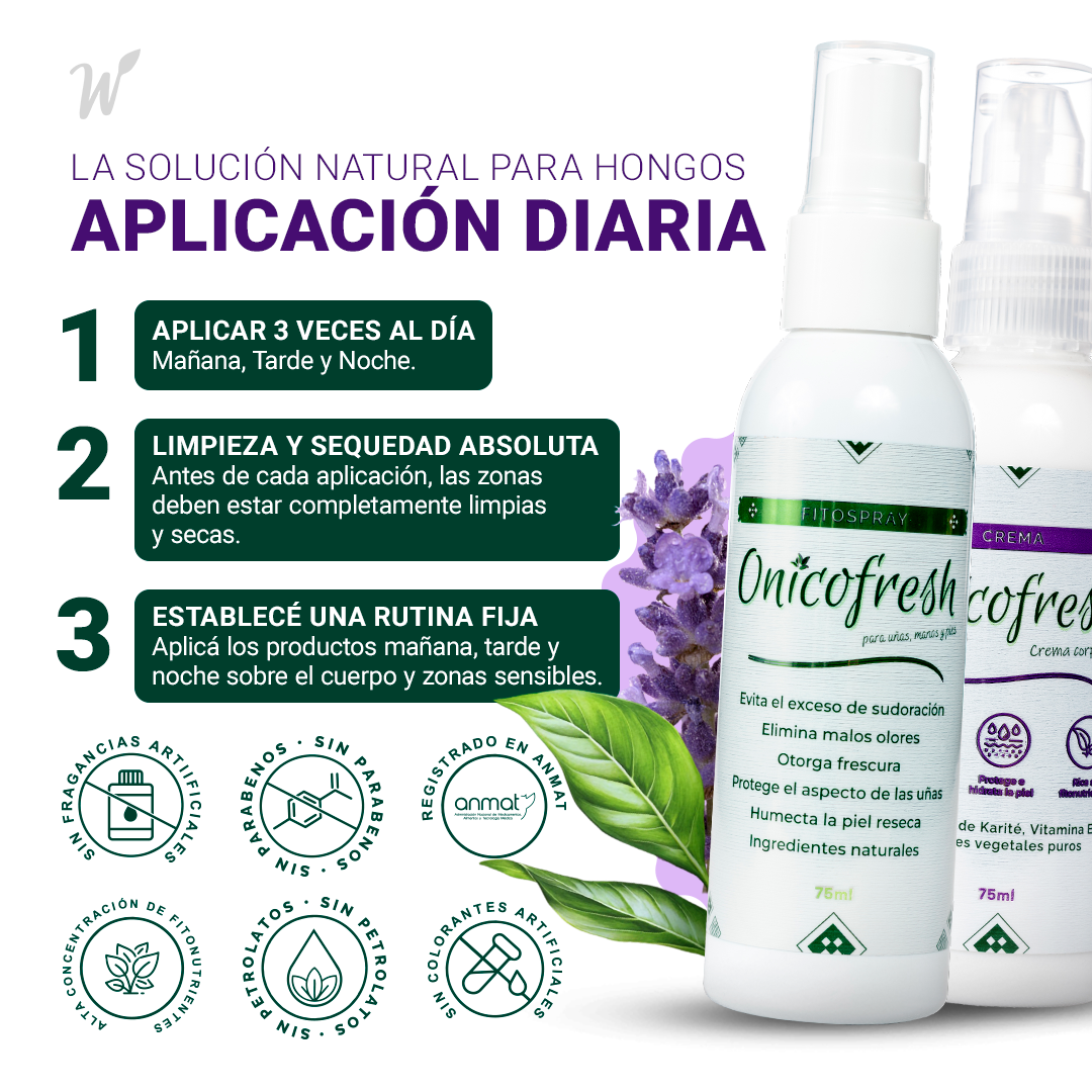 Kit Antihongos Uñas, pies, cuerpo y zonas sensibles: 1 Fitospray + 1 Crema 75 ml c/u