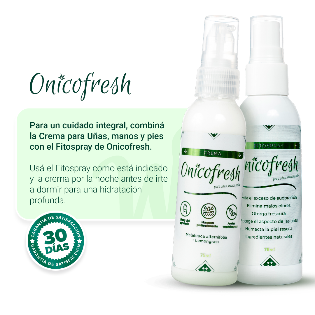 Onicofresh® KIT para Uñas, Manos y Pies: 2 Fitospray + 1 Crema 75 ml c/u