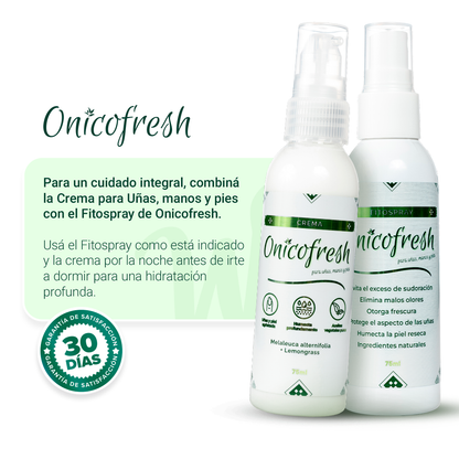 Onicofresh® KIT para Uñas, Manos y Pies: 2 Fitospray + 1 Crema 75 ml c/u