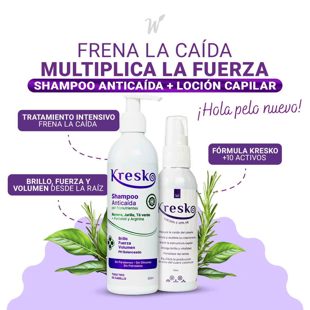 Kit Capilar Anticaída: 1 Shampoo 300 ml + 1 Loción 75ml