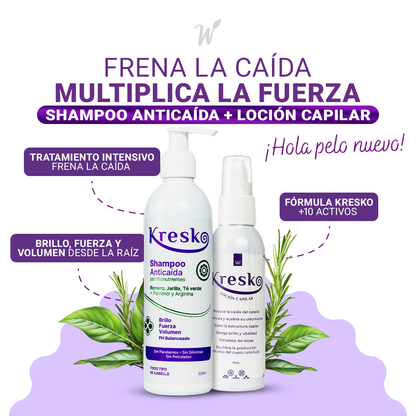 Kit Capilar Anticaída: 1 Shampoo 300 ml + 1 Loción 75ml