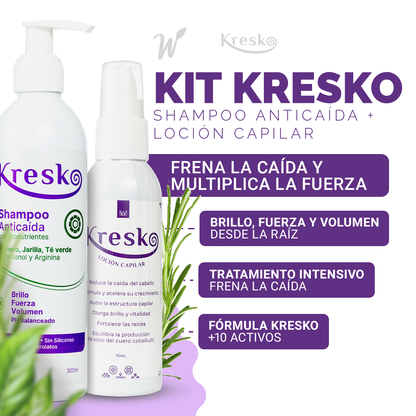 Kit Capilar Anticaída: 1 Shampoo 300 ml + 1 Loción 75ml