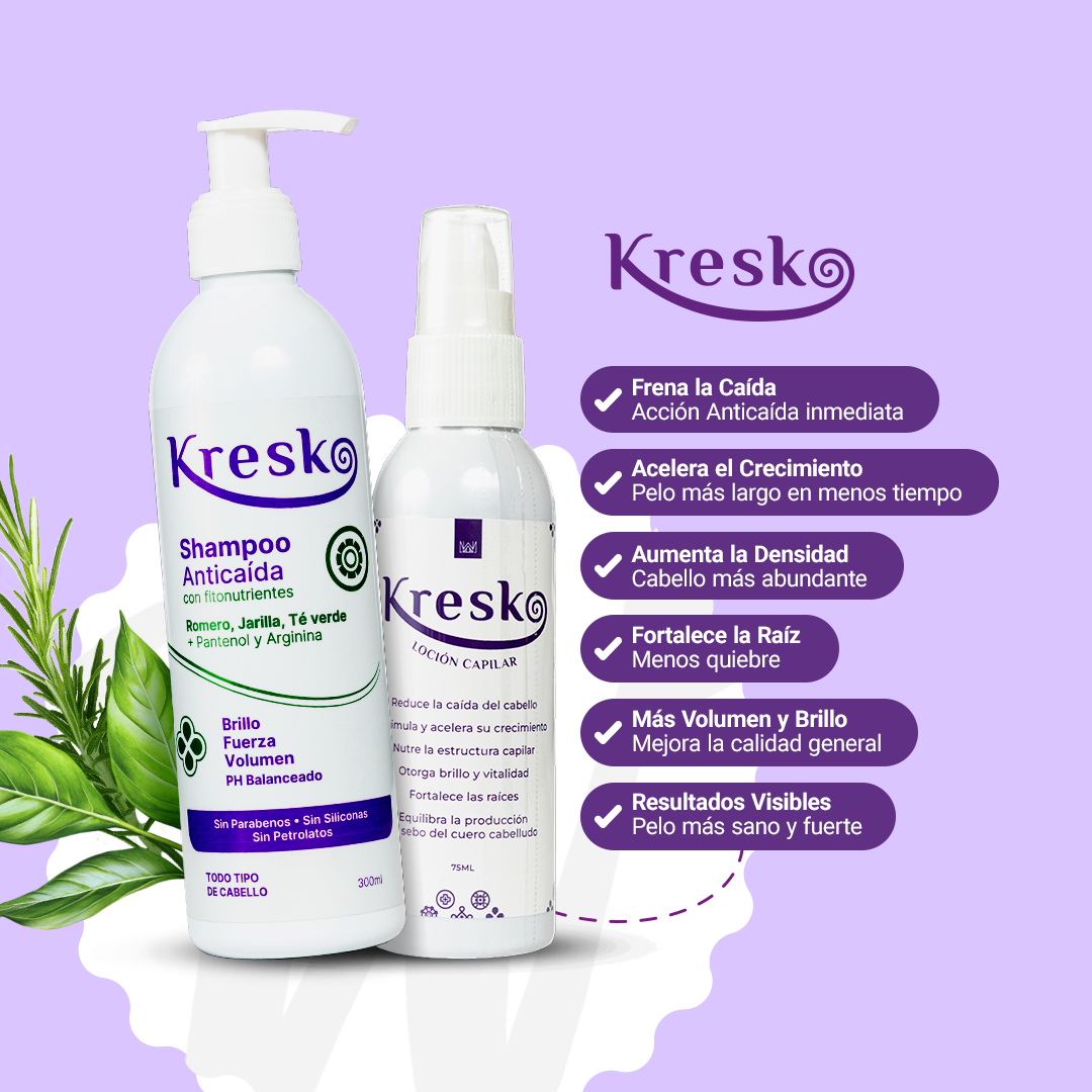 Kit Capilar Anticaída: 1 Shampoo 300 ml + 1 Loción 75ml