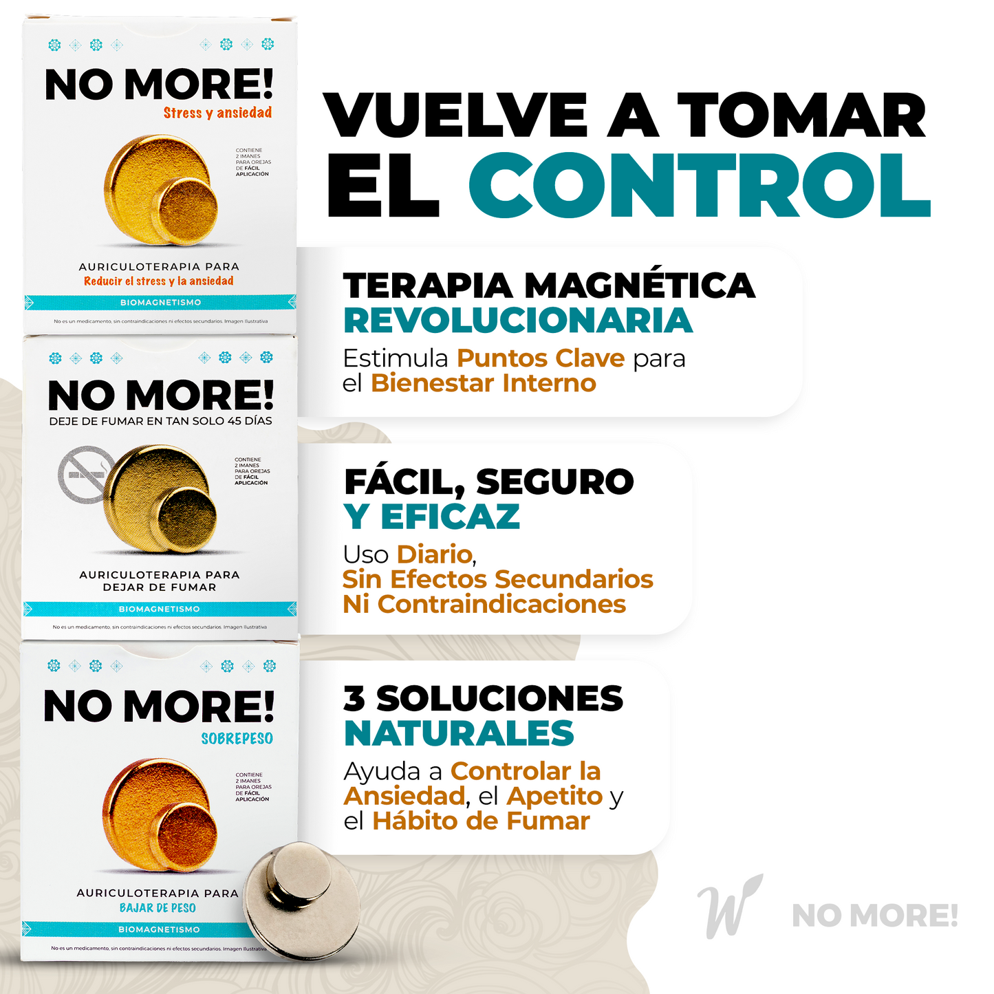 1 Par de Bioimanes Auriculoterapia Magnética