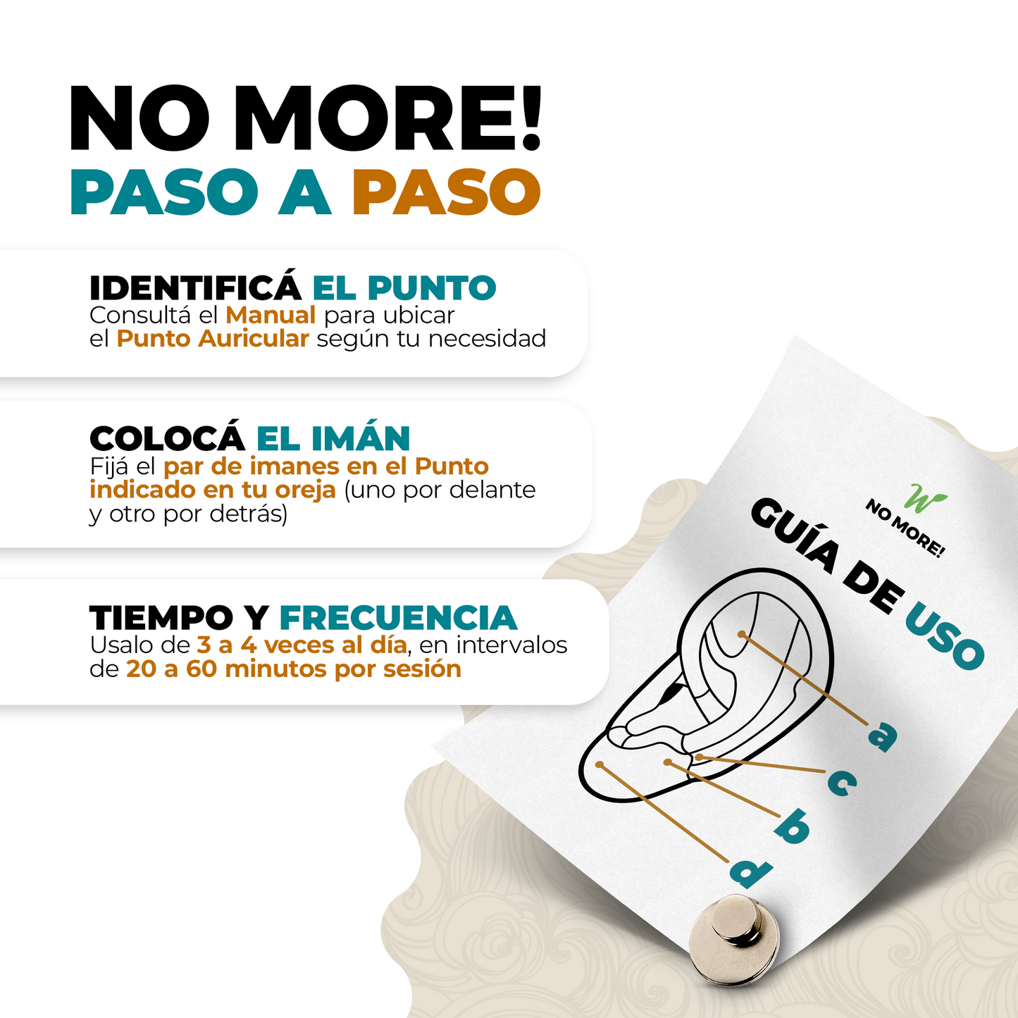 1 Par de Bioimanes Auriculoterapia Magnética